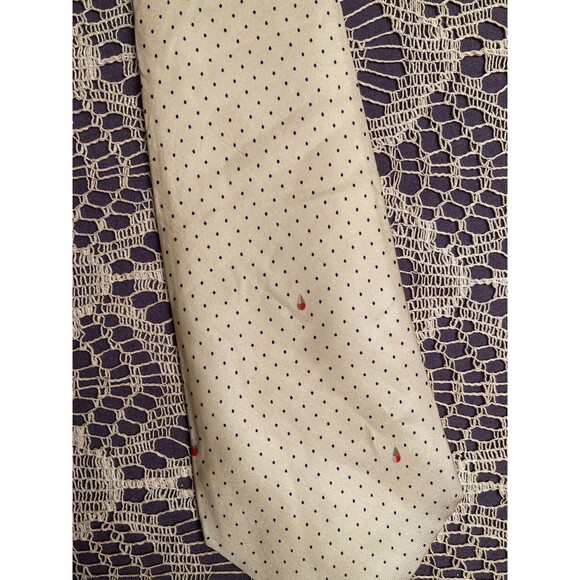 Paco Rabanne  Vintage 80s Silk Polka Dot Necktie Tie Classic Preppy Handsome - Picture 3 of 4